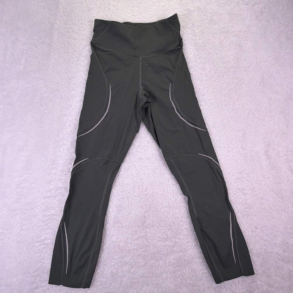 Lululemon Womens Size 4 Base Pace HR Leggings Reflective Smoked Spruce Green